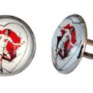 Gascoigne Man Heart Cufflinks Repro Vintage Valentine Men's