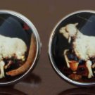 Gascoigne Sacrificial Lamb Cufflinks Silver Zinc Alloy Religious Art Men's