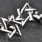 Jewish Star of David Cufflinks Hanukkah Silver Zinc Alloy Men's