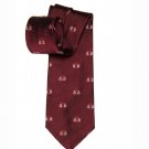 Vintage Brooks Brothers Tie Silk Burgundy Red White BB Monogram Pattern Men's
