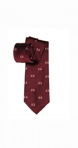 Vintage Brooks Brothers Tie Silk Burgundy Red White BB Monogram Pattern Men's