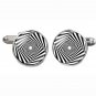 Gascoigne Cufflinks Optical Illusion Black White Silver Men's