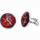 Gascoigne Heraldic Lion Cufflinks Handmade Silver Red Gold Zinc Alloy Men's Gascoigne Heraldic Lion Cufflinks Handmade Silver Red Gold Zinc Alloy Men's