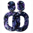 Purple and Gray Acrylic Dangle Earrings Women's Purple and Gray Acrylic Dangle Earrings Women's