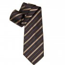 Gianni Versace Tie Brown Yellow Pink Striped Italian Silk Men's Long