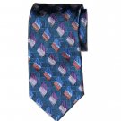 Vintage Donna Karan Italian Silk Tie Teal Brown Blue Geometric 1980s Men's Vintage Donna Karan Italian Silk Tie Teal Brown Blue Geometric 1980s Men's