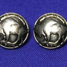 Two Men's Vintage Buffalo Nickel Pattern Blazer Buttons Silver Gray Shank Men's 1980s Two Men's Vintage Buffalo Nickel Pattern Blazer Buttons Silver Gray Shank Men's 1980s