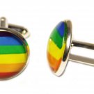 Rainbow Flag Cufflinks Gay Pride LGBT Men's