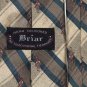 Vintage Briar Tie Linen Silk Plaid Polo Players 1980s Tan Blue Men's