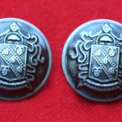 Two Men's Vintage Forecaster Coat Jacket or Blazer Buttons Pewter Gray Shank Shield Pattern