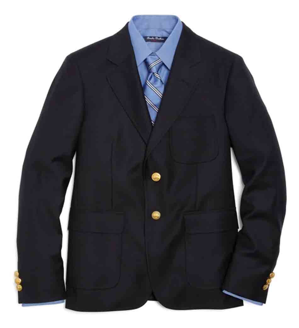 Boy's Brooks Brothers Loro Piana Wool Navy Blue Blazer Size 18R