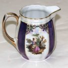 Small Vintage Barvaria Porcelain Creamer Pitcher White Purple Gold