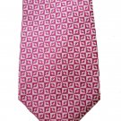 Ralph Lauren Silk Tie Pink White Geometric Hand Made Men's Ralph Lauren Silk Tie Pink White Geometric Hand Made Men's
