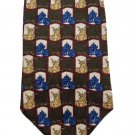 Vintage Studio by Fumagalli's Tie Silk Motorcyles Pattern Green Blue Yellow Tan Men's Vintage Studio by Fumagalli's Tie Silk Motorcyles Pattern Green Blue Yellow Tan Men's