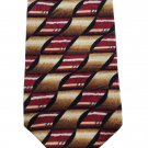 Vintage L'Atelier Tie Silk Abstract Geometric Brown Cream Red Men's Vintage L'Atelier Tie Silk Abstract Geometric Brown Cream Red Men's
