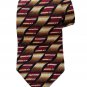Vintage L'Atelier Tie Silk Abstract Geometric Brown Cream Red Men's