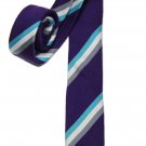 Original Penguin Wool and Silk Tie Striped Purple Teal White Gray Men's Narrow