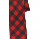 Gascoigne Neck Tie Red Black Buffalo Check Cotton Men's Narrow Gascoigne Neck Tie Red Black Buffalo Check Cotton Men's Narrow