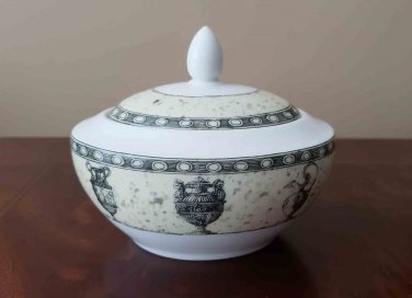 Royal Doulton Everyday Sugar Bowl Greek Urn Pattern Yellow Gray White TC 1220