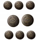Vintage Regiment Blazer Buttons Set Gold Brown Metal Shank Crown Shield Pattern Men's