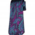 Vintage Beau Brummel Silk Tie Purple Teal Paisley Men's Long