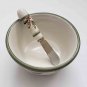 Sonoma Home Holiday Greens Small Serving Bowl Stoneware White Green