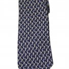 Salvatore Ferragamo Italian Silk Tie Navy Blue Gray White Giraffes Pattern Men's Long