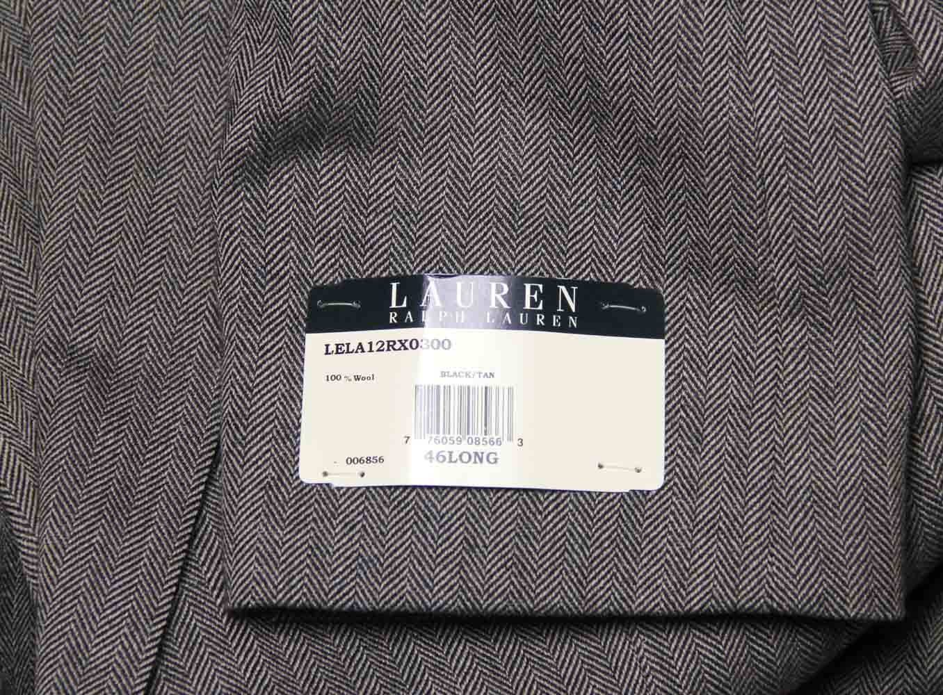 Lauren Ralph Lauren Wool Herringbone Blazer Sport Coat Black Tan Men's ...