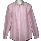 Brooks Brothers Milano X-Slim Fit Dress Shirt Pink White Striped Supima Cotton Men's Size 16 X 35