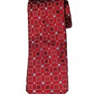 Faconnable Italian Silk Tie Red Blue White Floral Men's Long