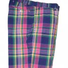 Polo by Ralph Lauren India Madras Shorts Multicolor Plaid Flat Front Men's Size 32