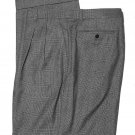 Zanella Gray Glen Plaid Wool Flannel Dress Pants Pleated Men's Size 42 X 34