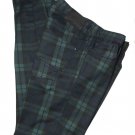 Zara Peg Leg Pants Green Black Plaid Cotton Blend Men's Size 34 X 32