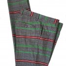 Topman Plaid Pants Gray Green Red White Men's Size Slim or Skinny Fit 32 X 32