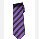 T Harris London Repp Stripe Tie Silk Purple Black Men's