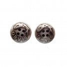 Two Orvis Metal Shirt Buttons Silver Gray 4 Eyelet Men's