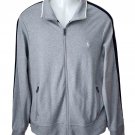 Polo Ralph Lauren Jacket Zip Front Cotton Gray Navy Blue Men's Size Slim L