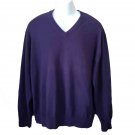 Orvis V-Neck Sweater Cotton Silk Cashmere Purple Men's Size XL