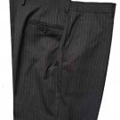 John Varvatos Gray Wool Pinstripe Dress Pants Chester Flat Front Size 32 X 31