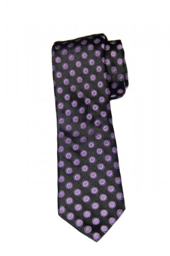 TED BAKER London Italian Silk Tie Necktie Black Purple Blue Geometric Men's