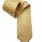 Jos A Bank Silk Tie Fish Pattern Yellow