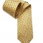 Jos A Bank Silk Tie Fish Pattern Yellow