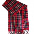 James Pringle Weavers Royal Stewart Red Tartan Scarf Acrylic with A Monogram