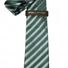 BCBG Silk Tie Green White Striped Men's BCBG Silk Tie Green White Striped Men's