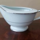 Noritake Envoy Creamer 6325 Porcelain White Silver Japan
