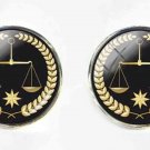 Gascoigne Lawyer Attorney Justice Scales Cufflinks Silver Gold Black  Men's