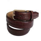 Tasso Elba Dress Belt Brown Italian Leather Textured Men's Size 34