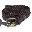 Osprey London Brown Braided Luxury Leather Belt Slim Owen Men's Large 36-40