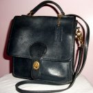 NAVY COACH SHOULDER BAG WITH HANDLE