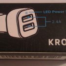 Two Port USB Car Charger, 2.4 Amps per Port, Brand New in Box